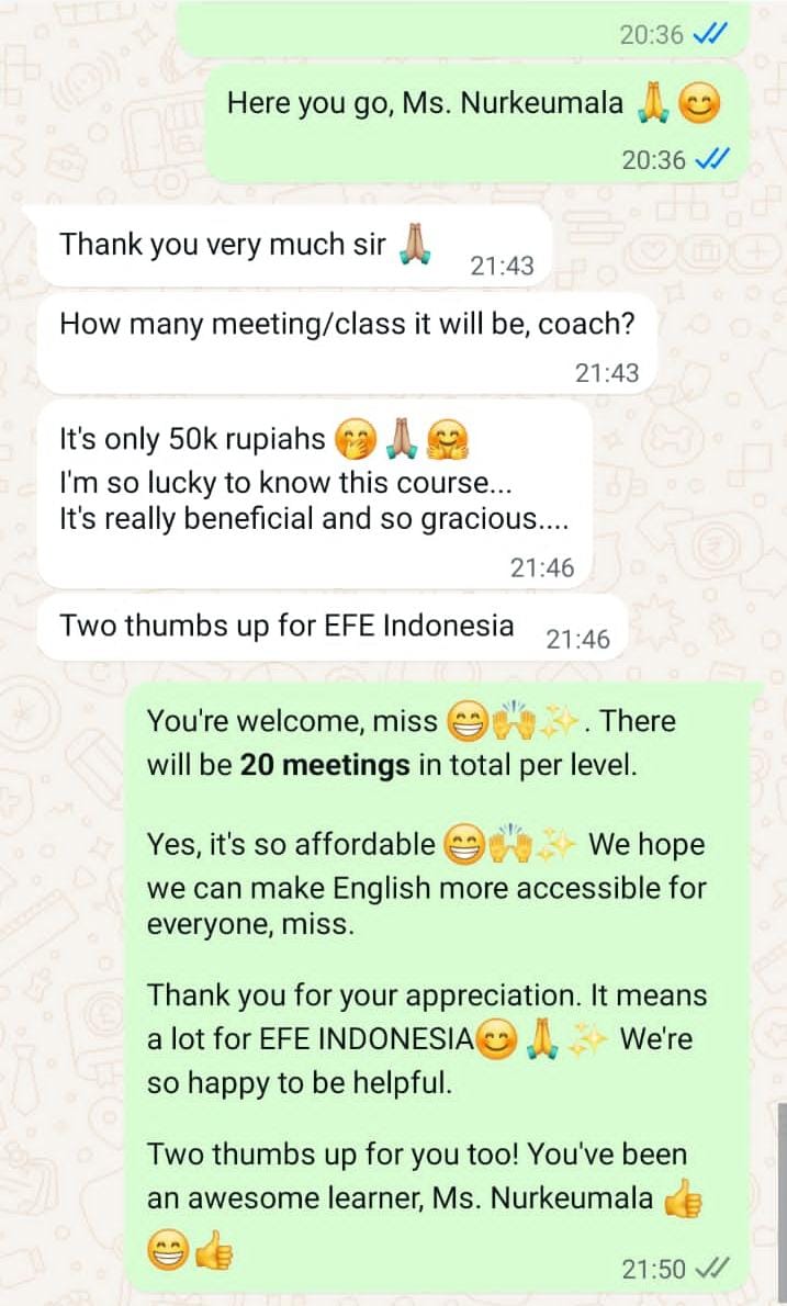 Bukti chat testimoni Nurkeumala