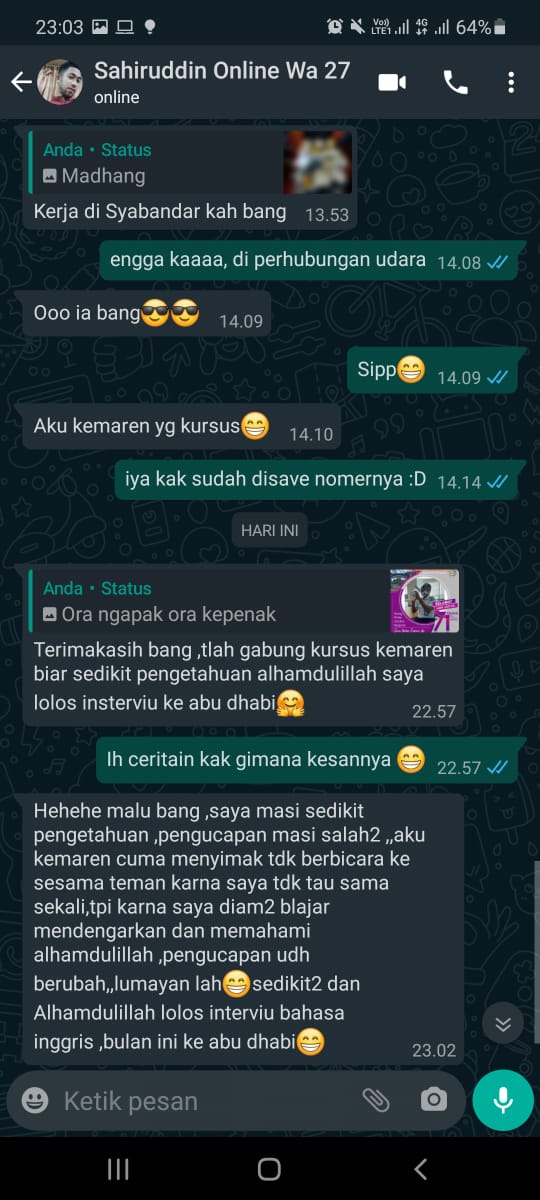 Bukti chat testimoni Sahiruddin